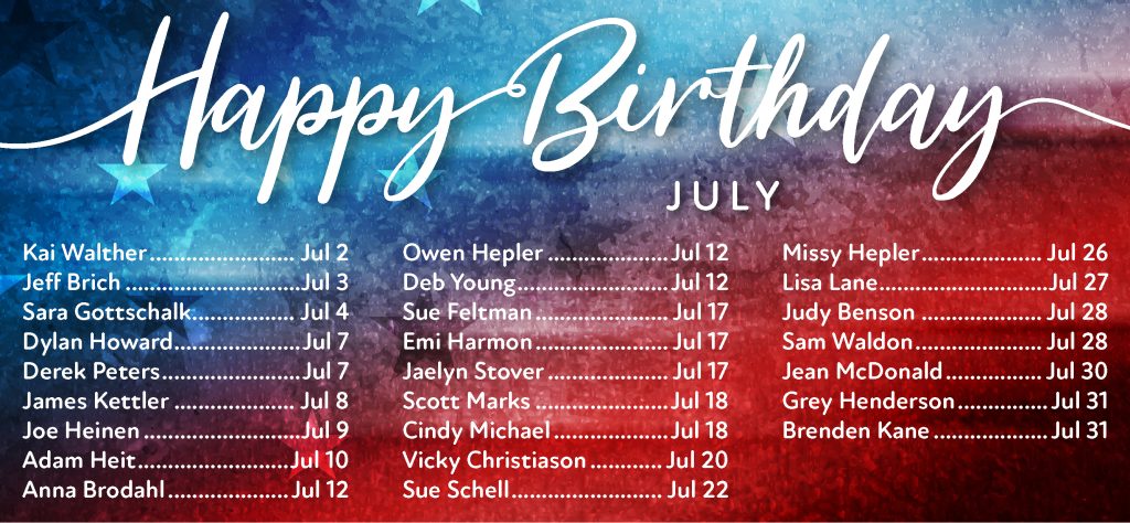 JULY 2026 Birthdays