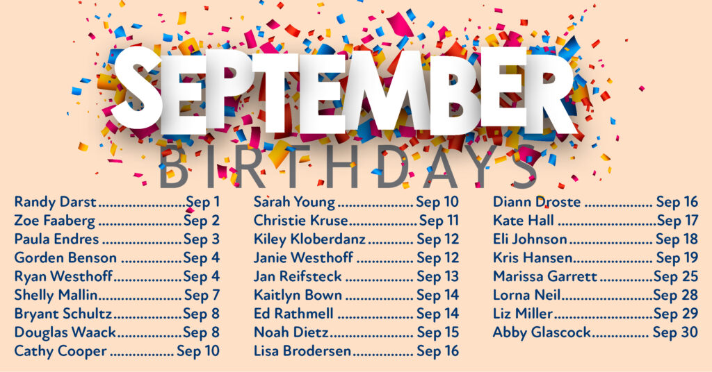 SEPT 2026 Birthdays